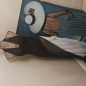 Taboo Rhinestone Brown Ruffle Dress